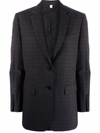 Burberry Check Pattern Blazer Jacket In Black