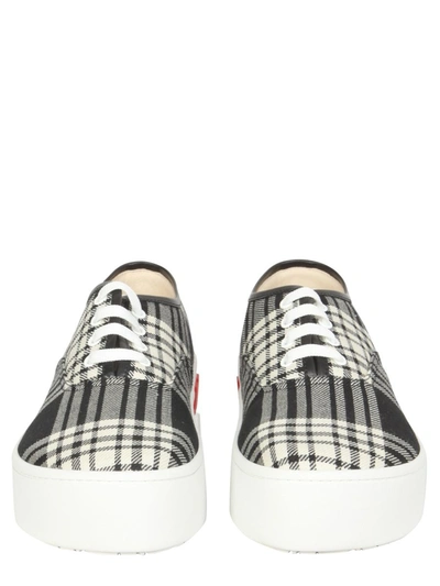 Marni Check Print Lace-up Sneakers In Black