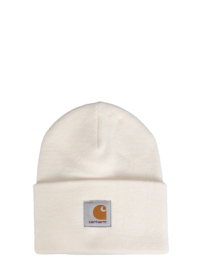 Carhartt Watch Hat Logo-patch Beanie In White