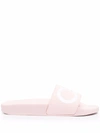 Ferragamo Groovy Logo Slide Sandals In Pink