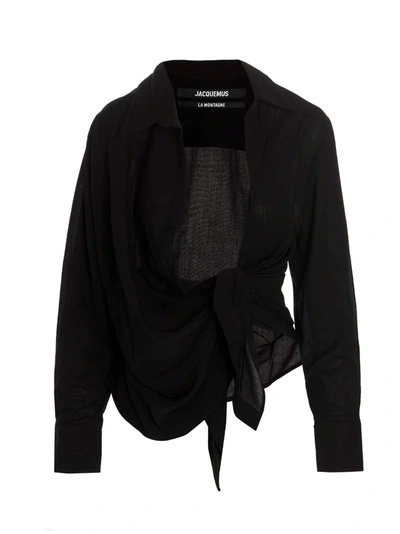 Jacquemus Women's 213sh02213102990black Black Other Materials Bodysuit