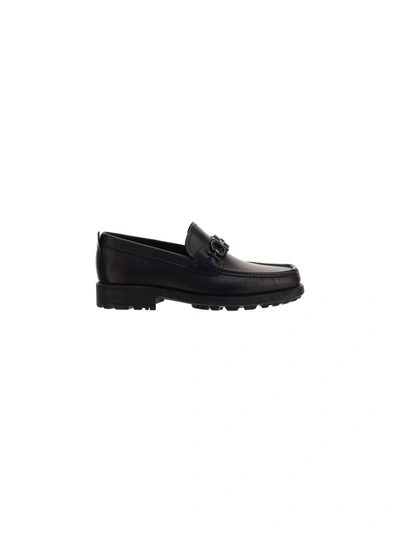 Ferragamo Salvatore  Men's Black Other Materials Loafers