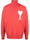 AMI ALEXANDRE MATTIUSSI AMI ALEXANDRE MATTIUSSI RED SWEATER,H21K213018600 M