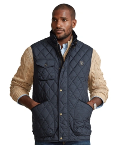Polo Ralph Lauren Men's Big & Tall Water-repellant Quilted Vest In Polo Black