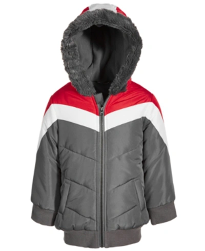 First Impressions Kids' Baby Boys Sporty Parka, Created For Macy's In Grey Moon