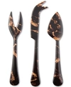Thirstystone Marble-look Cheese Fork, Knife & Spade, Set Of 3 In Dark Brown
