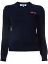 Comme Des Garçons Play V Neck Jumper In Blue