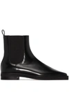 Totême Toteme Square Toe Flat Chelsea Boot In Black