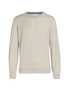 Brunello Cucinelli Men's Crewneck Wool & Cashmere Sweater In Beige