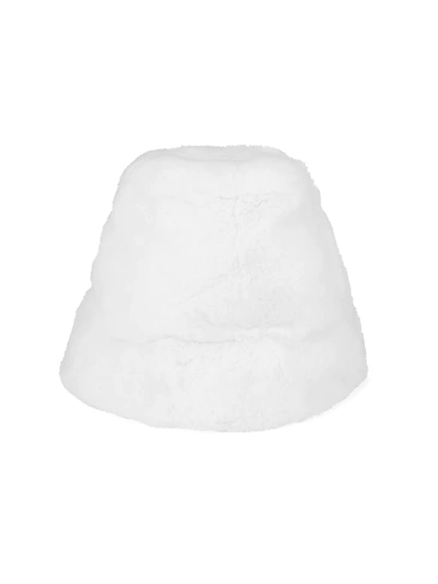 Adrienne Landau Rex Rabbit Bucket Hat In White
