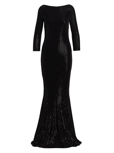 Talbot Runhof Sequin-embellished Gown In Black