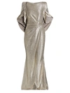 TALBOT RUNHOF METALLIC CAPE GOWN,400015086985