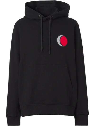 Burberry Ying Yang Print Cotton Jersey Hoodie In Black