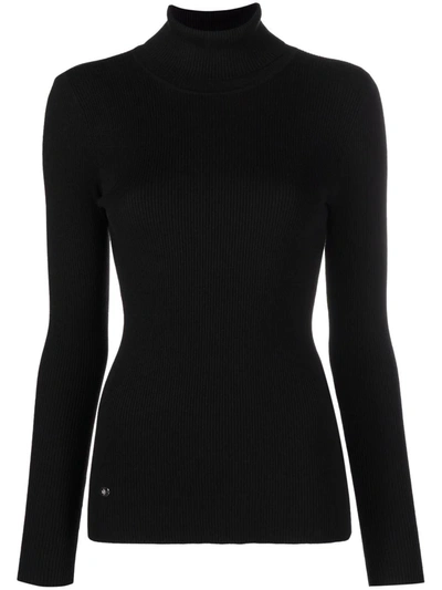 Ralph Lauren Logo-plaque Roll-neck Jumper In Blue