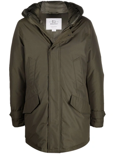 Woolrich Polar High Collar Parka In Verde