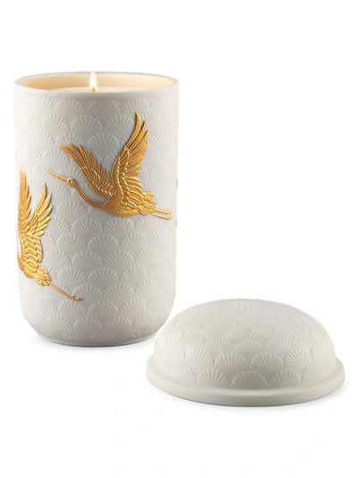Lladrò Redwood Fire Scent Golden Cranes Candle