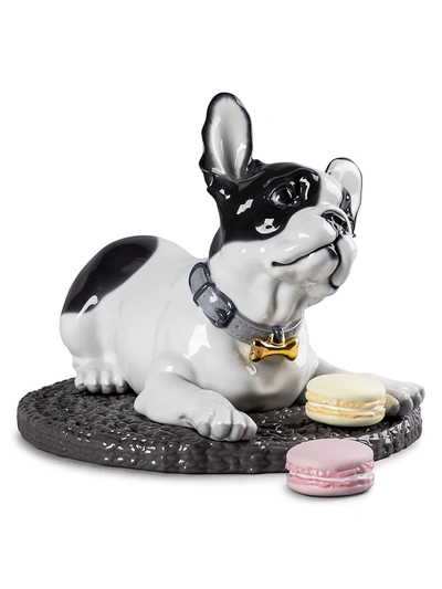 Lladrò Porcelain French Bulldog With Macarons Dog Figurine