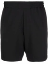 MCQ BY ALEXANDER MCQUEEN LOGO-PATCH TRACK SHORTS