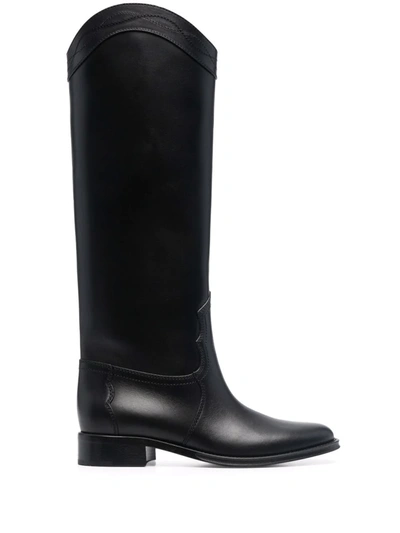 Saint Laurent Kate Chateau 30 Boots In Schwarz