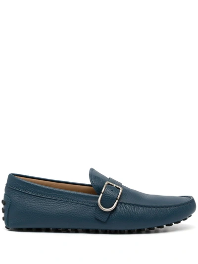 Tod's Gommini Buckled Leather Loafers In Blau