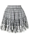 AJE CHECKED RUFFLE-TRIMMED SKIRT