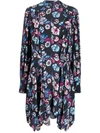 Isabel Marant Verikio Ruffled Floral-print Silk Mini Dress In Blau