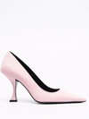 By Far Pebbled-texture Pointed-toe Pumps In Rosa