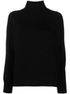 ALLUDE ROLL-NECK RIB-TRIMMED JUMPER