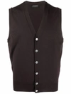 Dell'oglio V-neck Merino Wool Vest In Violett