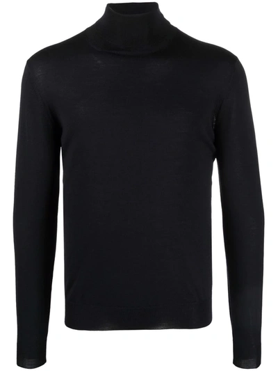 Dell'oglio Roll-neck Merino Jumper In Schwarz