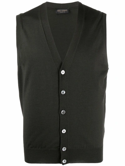 Dell'oglio V-neck Merino Wool Waistcoat In Grey