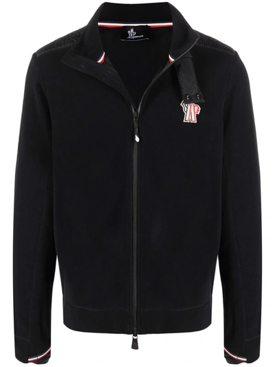 Moncler Padded Panel-detail Fleece Zip Jacket In 999 Black