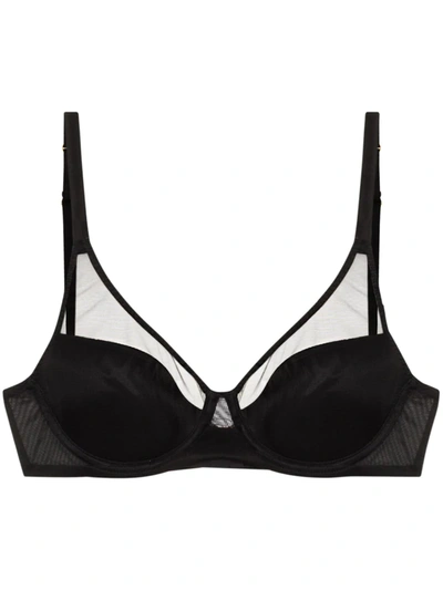 Agent Provocateur Lucky Mesh-panelled Underwired Bra In Black