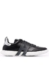 Hogan Side Logo-patch Low-top Sneakers In Black