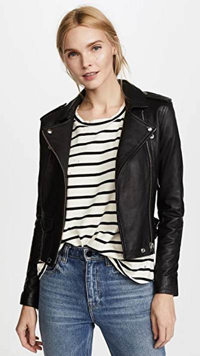 IRO ASHVILLE LEATHER JACKET BLACK,IROOO40826