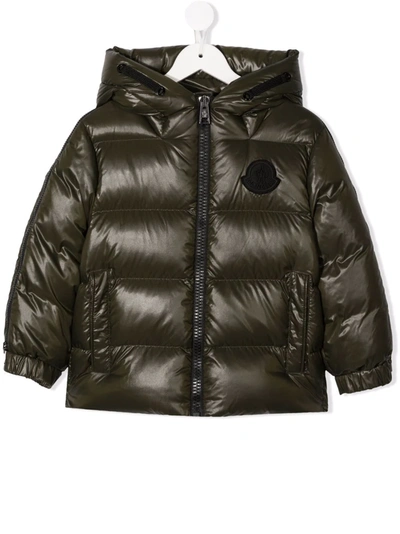 Moncler Kids' Idil Padded Hooded Jacket In Green
