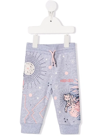 Kenzo Babies' Logo Tracksuit Bottoms In Grey