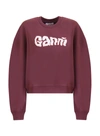 Ganni Womens Merlot Isoli Organic-cotton And Recycled-polyester Sweatshirt L In Rosso