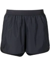 Thom Browne Flyweight Tech 4-bar Running Shorts In Nero