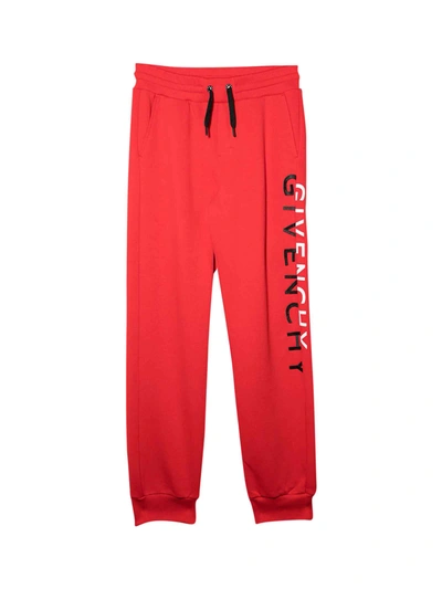 Givenchy Kids' Red Jogger Pants In Rosso