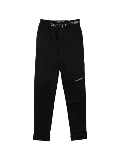 Givenchy Kids' Black Cotton Trousers In Nero
