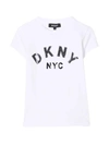DKNY UNISEX WHITE T-SHIRT,D35R58 10B