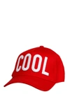 Dsquared2 Cool Patch Cotton Gabardine Cap In Red