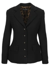 DOLCE & GABBANA SINGLE-BREASTED WOOL CREPE DOLCE JACKET WITH DG BUTTONS,F26CHTFU2TZN0000