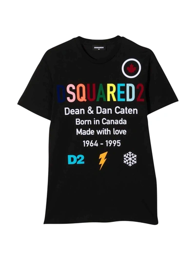 Dsquared2 Kids' Unisex Black T-shirt In Nero