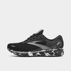 Brooks Men's Ghost 14 Running Sneakers From Finish Line In Black/grey/white