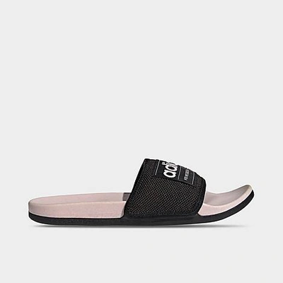 Adidas Originals Adidas Men's Adilette Printed Comfort Slide Sandals In Black/clear Pink /black