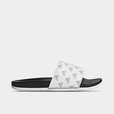 Adidas Originals Adidas Men's Essentials Adilette Comfort Slide Sandals In White/grey/white