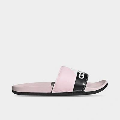 Adidas Originals Adidas Men's Essentials Adilette Comfort Slide Sandals In Clear Pink/white/black