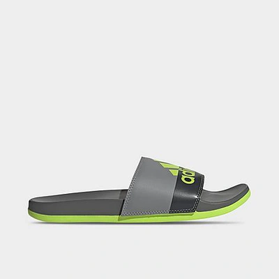 Adidas Originals Adidas Men's Essentials Adilette Comfort Slide Sandals In Grey/semi Solar Slime/semi Solar Slime